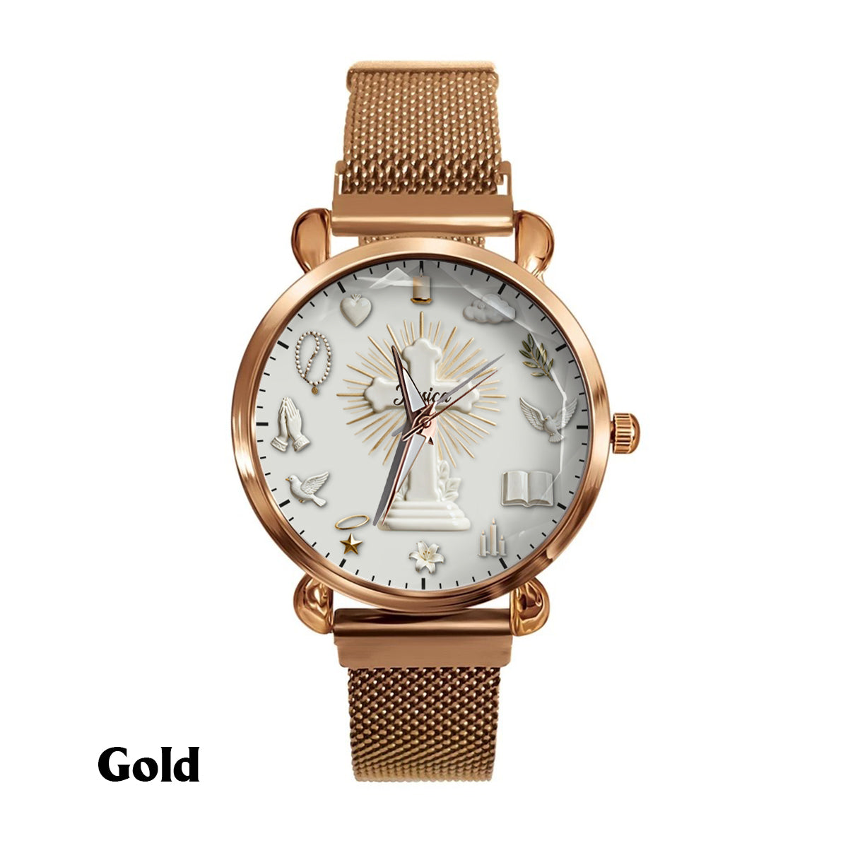 Glaube statt Angst – Personalisierte christliche Damenuhr 