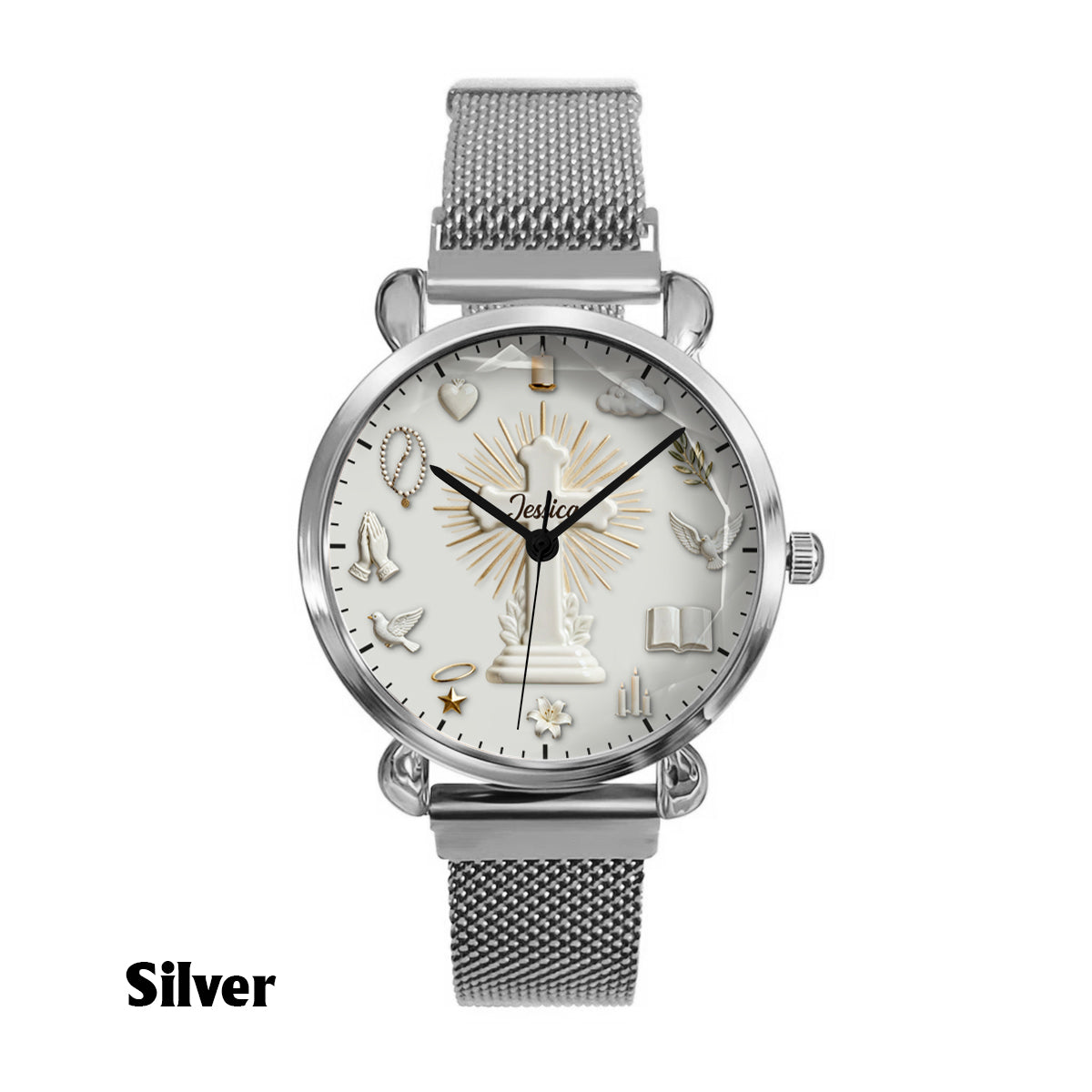 Glaube statt Angst – Personalisierte christliche Damenuhr 