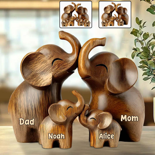 Elefantenpapa – Personalisierte Acrylplakette in individueller Form für Väter