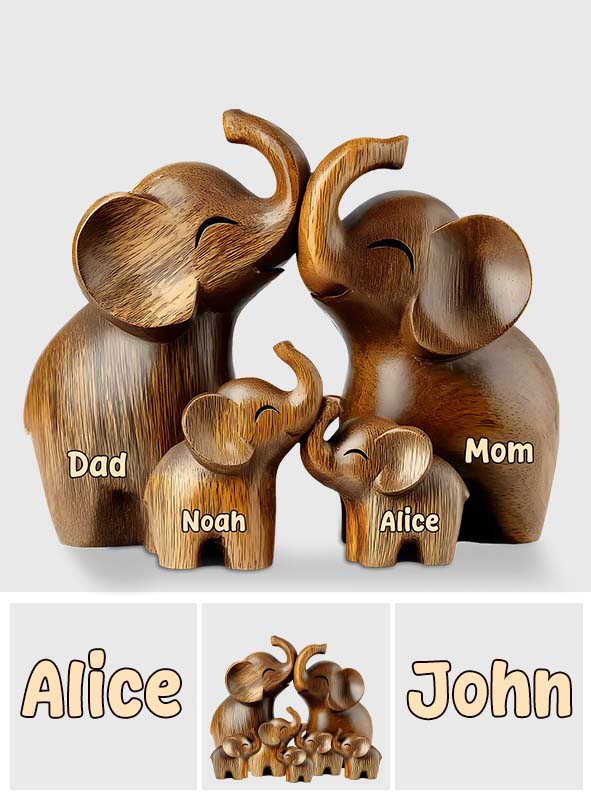 Elephant Dad - Personalized Father Custom Shaped Acrylic Plaque