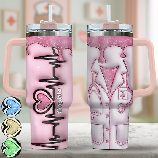 Nurse Life - Personalized Nurse Tumbler With Handle