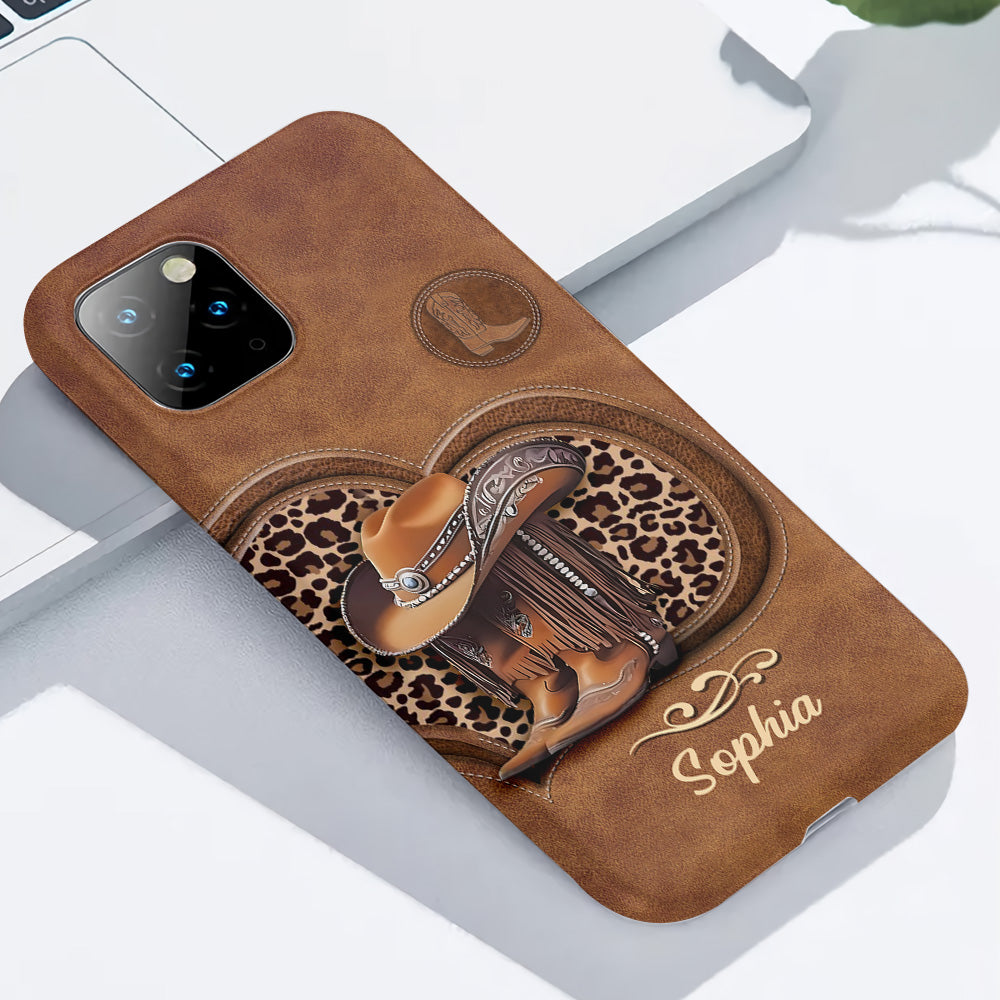 Cowgirl-Stiefel – Personalisierte Handyhülle mit Cowgirl-Vollprint