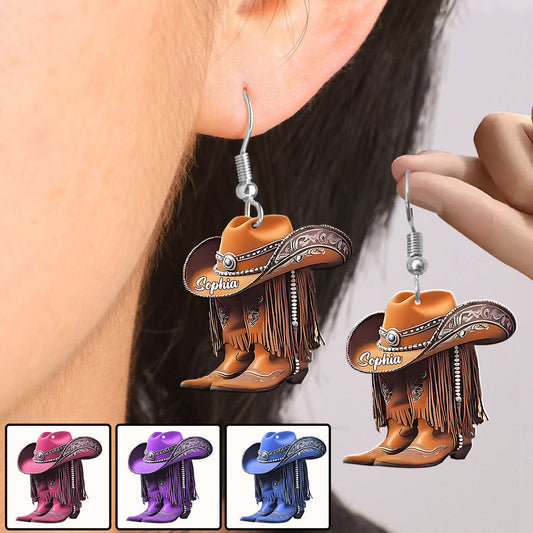Cowgirl Boots - Personalized Cowgirl Earrings