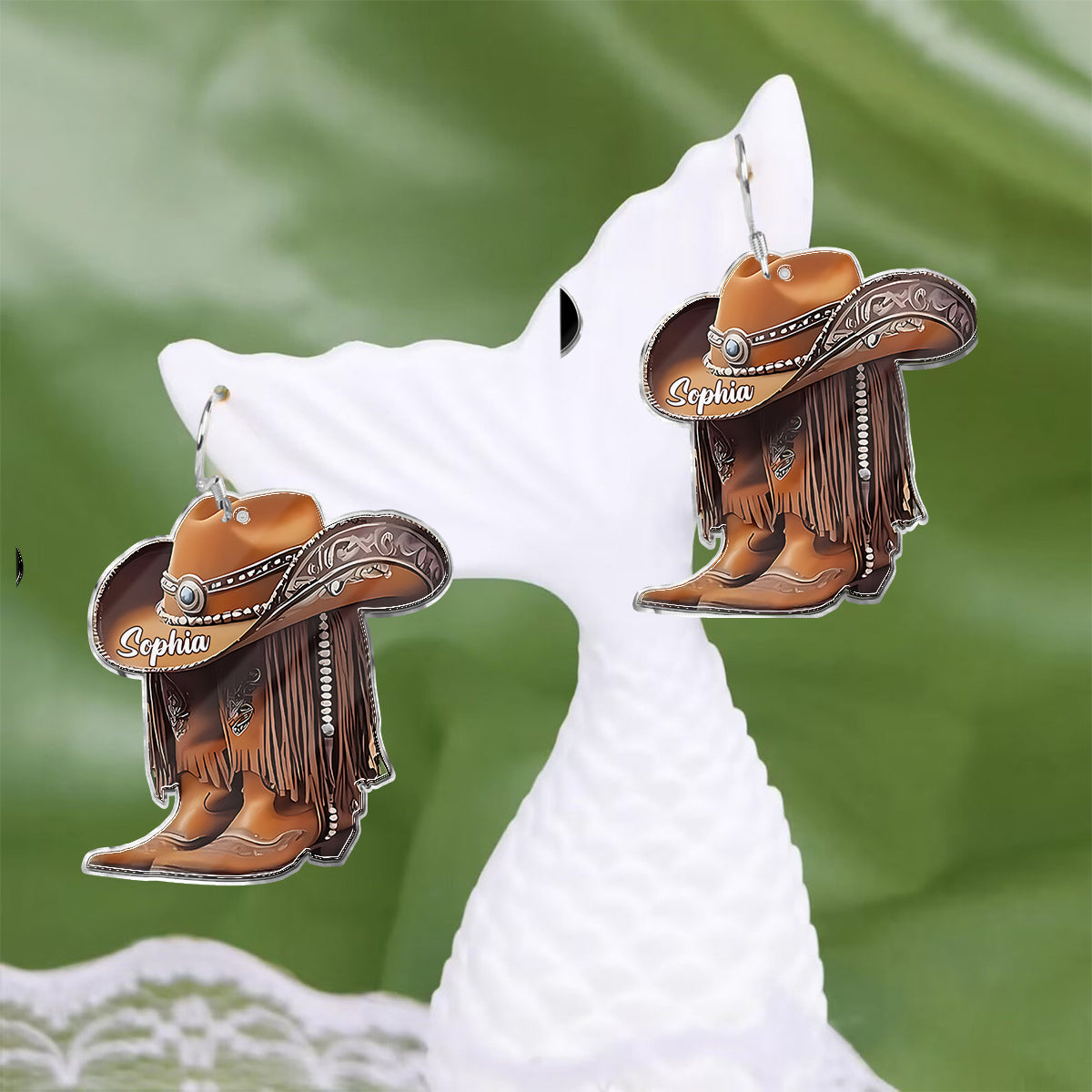 Cowgirl-Stiefel – personalisierte Cowgirl-Ohrringe