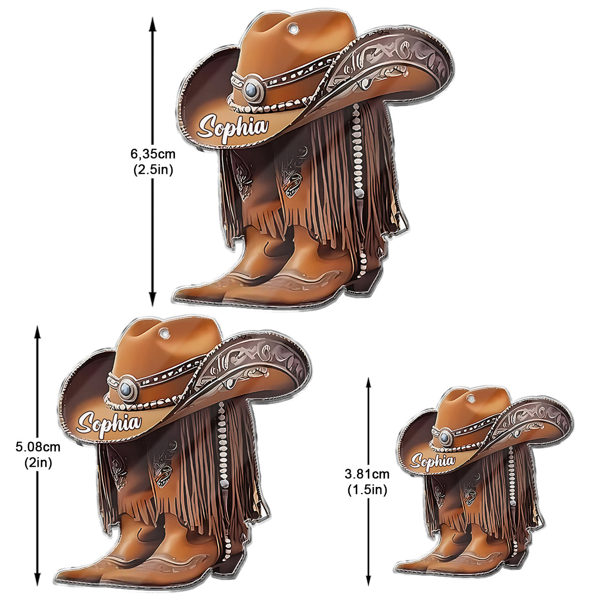 Cowgirl-Stiefel – personalisierte Cowgirl-Ohrringe