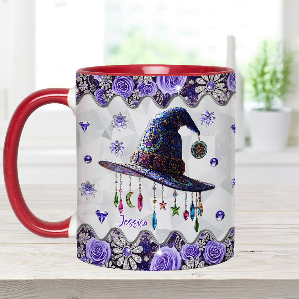 Wunderschöne Hexe mit Hut – Personalisierte Tasse mit Hexenmotiv
