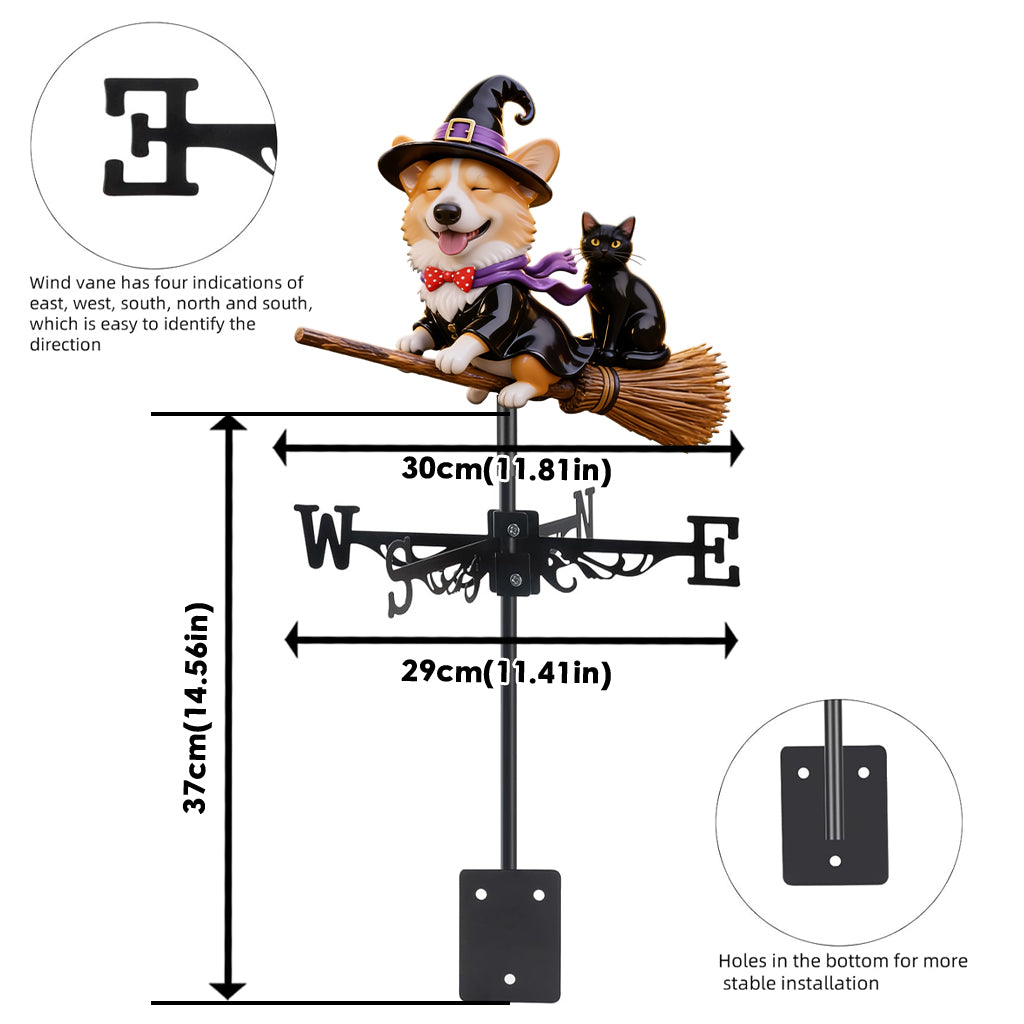 Gift for Pet Owner, Halloween Gift - Personalized Dog Weather Vane