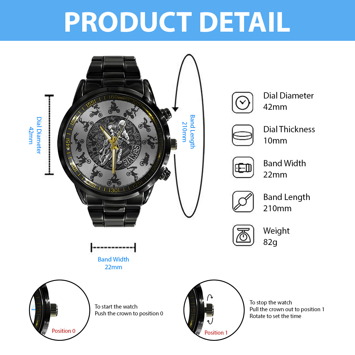 Cooler Biker – Personalisierte Dirtbike-Handuhr