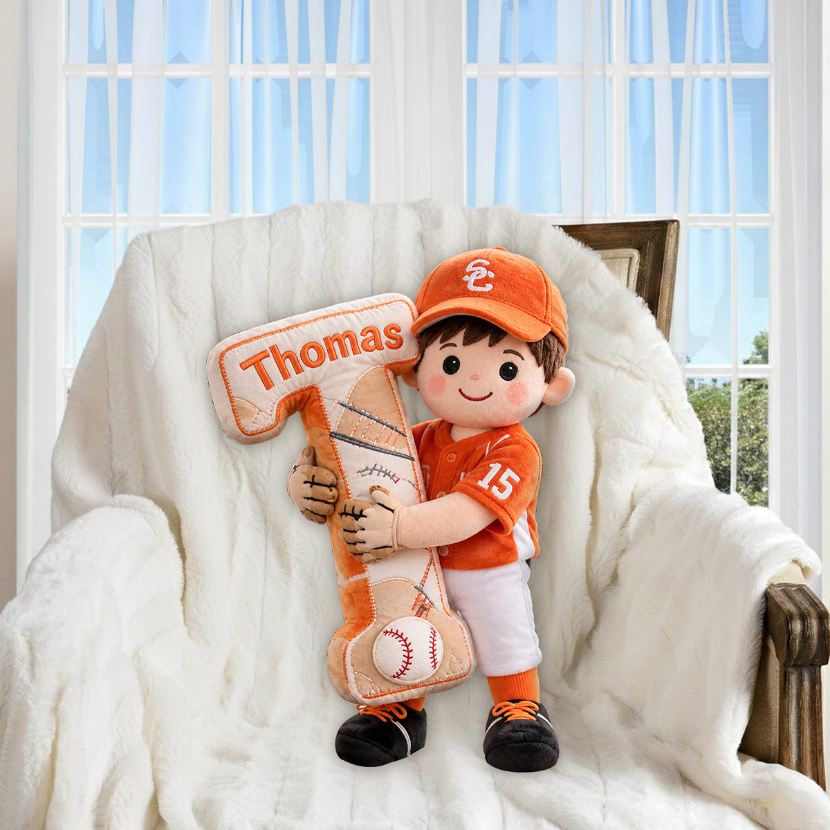 Custom Any Sport, Baseball, Football, Volleyball... - Personalized Baseball Premium Faux Fur Pillow