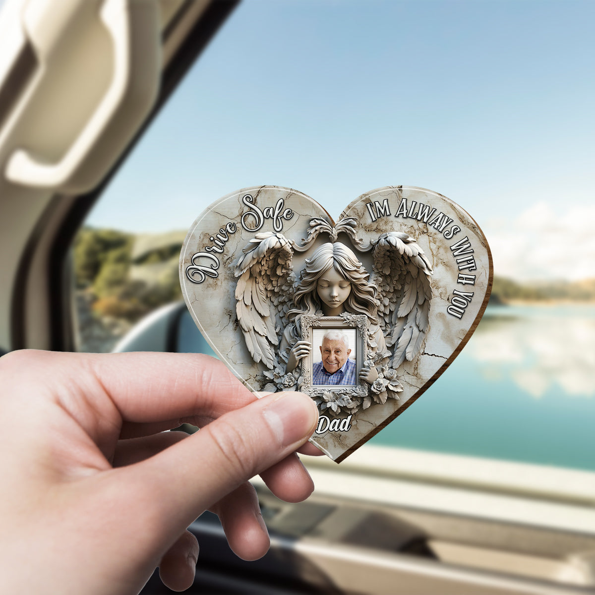 Engelsflügel – Personalisierter, schmuckförmiger Auto-Sonnenblendenclip