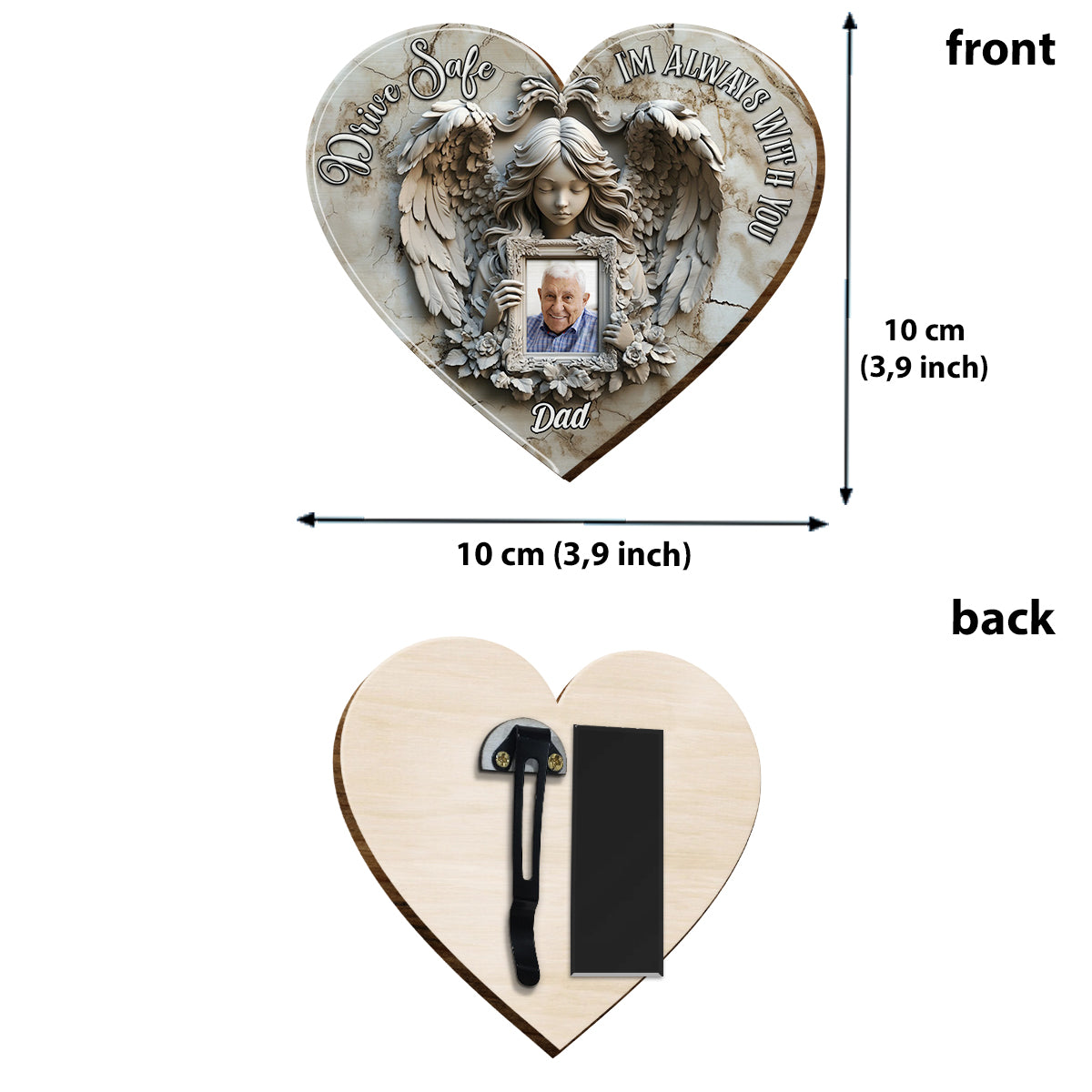 Engelsflügel – Personalisierter, schmuckförmiger Auto-Sonnenblendenclip