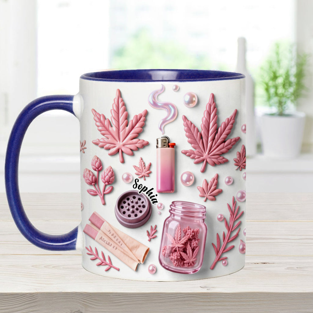 Green Magic Leaf - Personalized Weed Accent Mug & Coaster