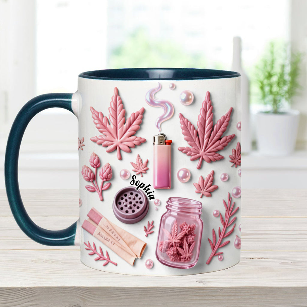 Green Magic Leaf - Personalized Weed Accent Mug & Coaster