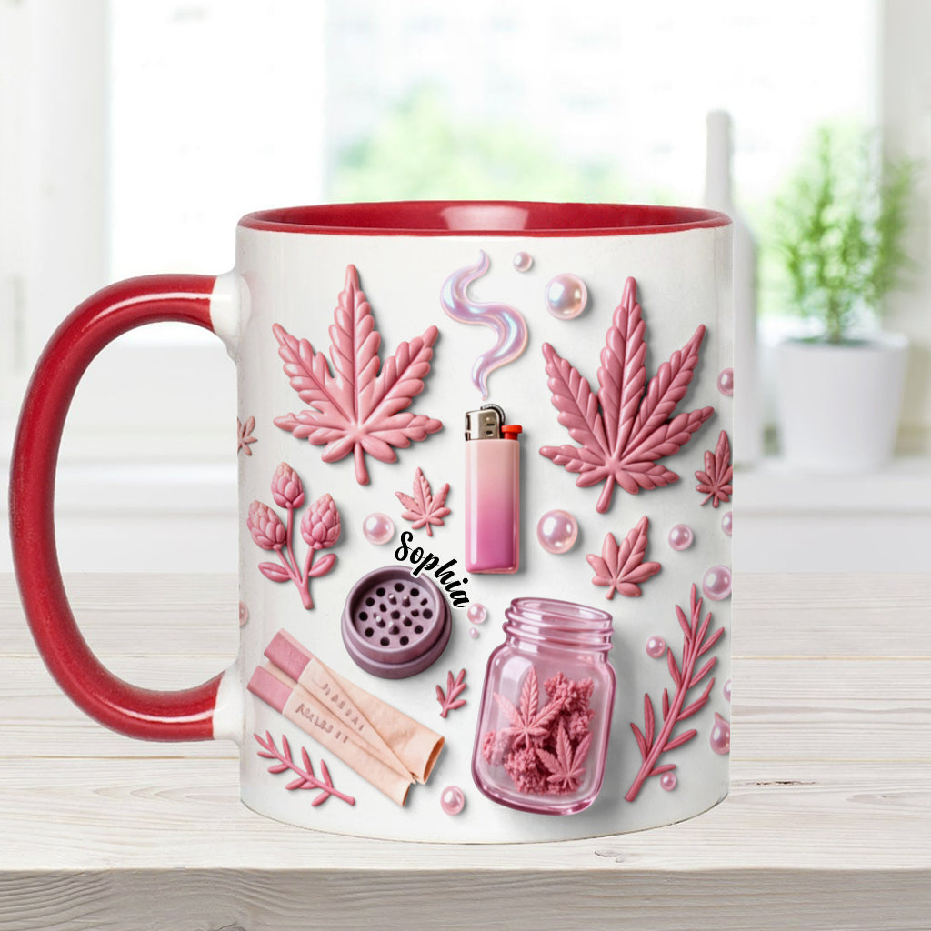 Green Magic Leaf - Personalized Weed Accent Mug & Coaster