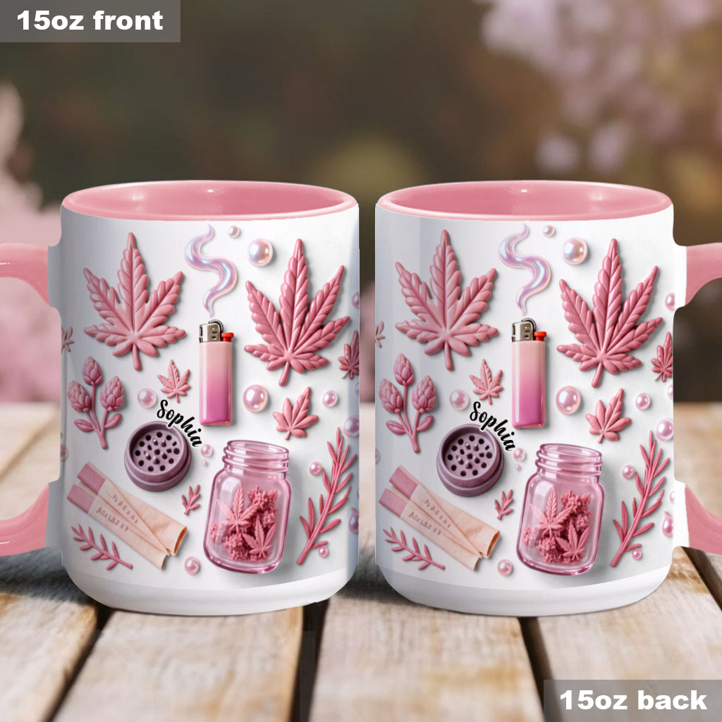Green Magic Leaf - Personalized Weed Accent Mug & Coaster