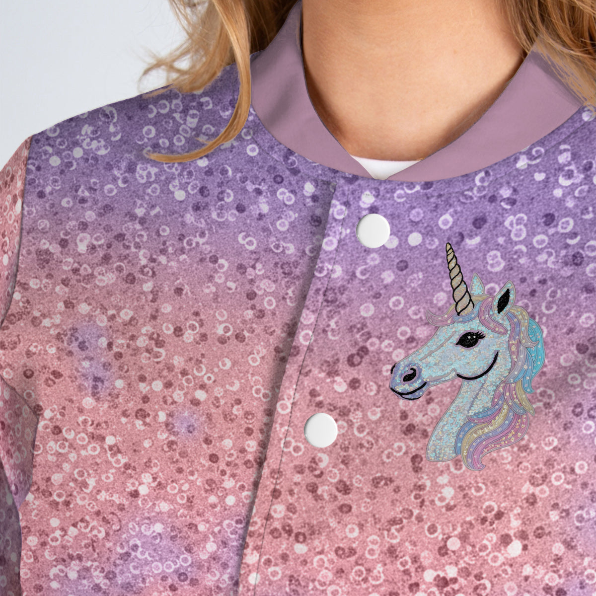 Wunderschönes Einhorn-Geschenk für Mädchen – personalisierte Kinder-Collegejacke
