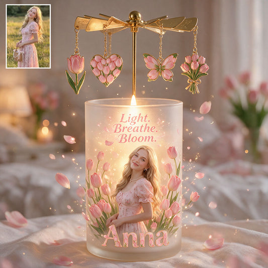 Licht Atmen Blühen - Personalisierter Selbstliebe Drehkerzenhalter