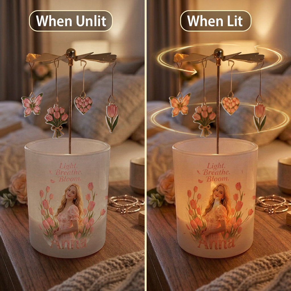 Light Breathe Bloom - Personalized Self Love Spinning Candle Holder