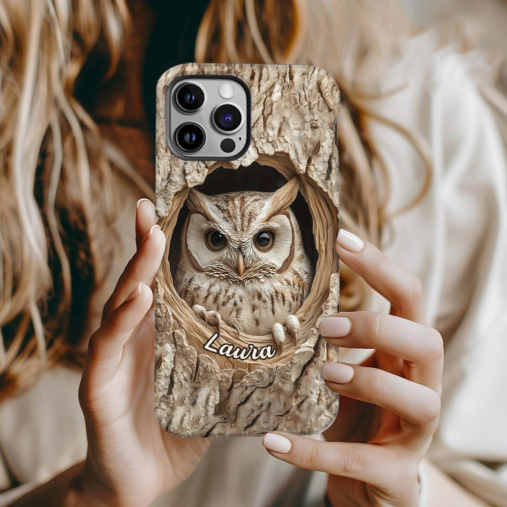 Hollow Watcher - Personalized Owl Full Print Phone Case