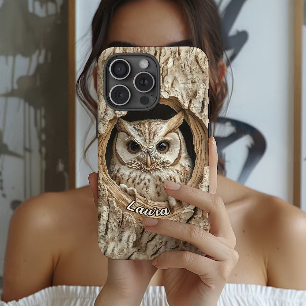 Hollow Watcher - Personalized Owl Full Print Phone Case