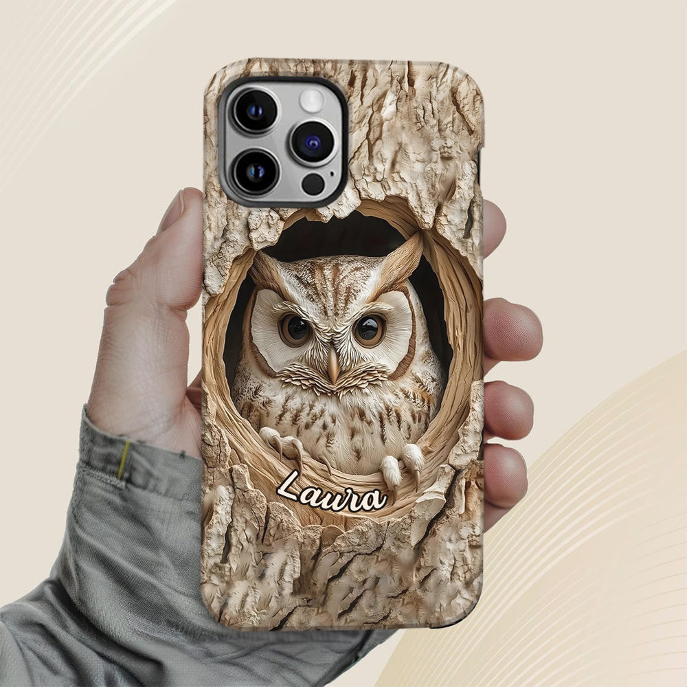 Hollow Watcher - Personalized Owl Full Print Phone Case