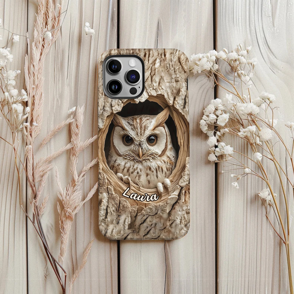 Hollow Watcher - Personalized Owl Full Print Phone Case