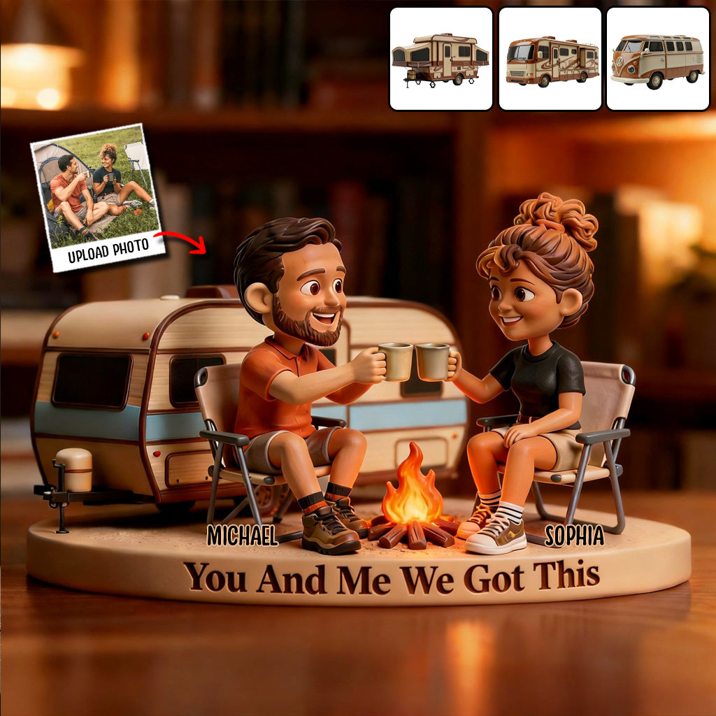 Individuell gestaltet nach Foto – Personalisierte Camping-Plakette aus Acryl in individueller Form