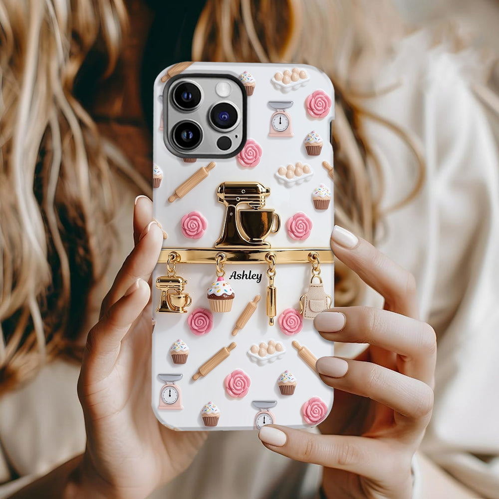 Handyhülle mit Backmotiven und personalisiertem Vollbilddruck