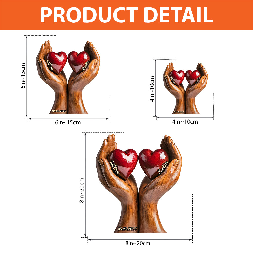 „Du und ich, wir schaffen das“ – personalisierte Acrylplakette in individueller Form für Paare