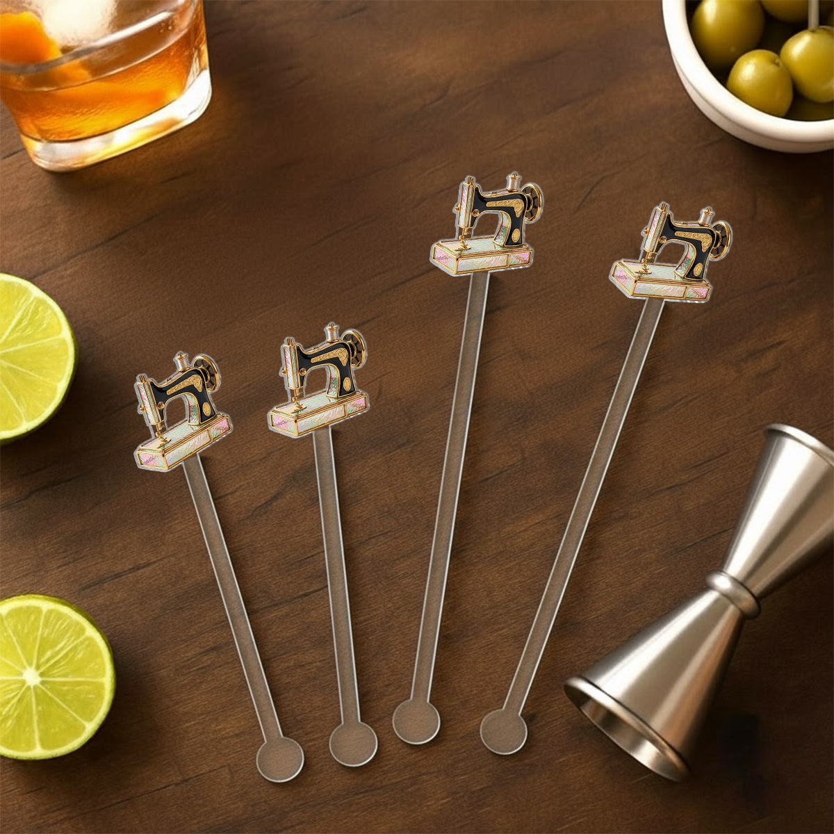 Just A Girl Who Loves Sewing - Personalized Sewing Set Accent Mug with Acrylic Stirrers