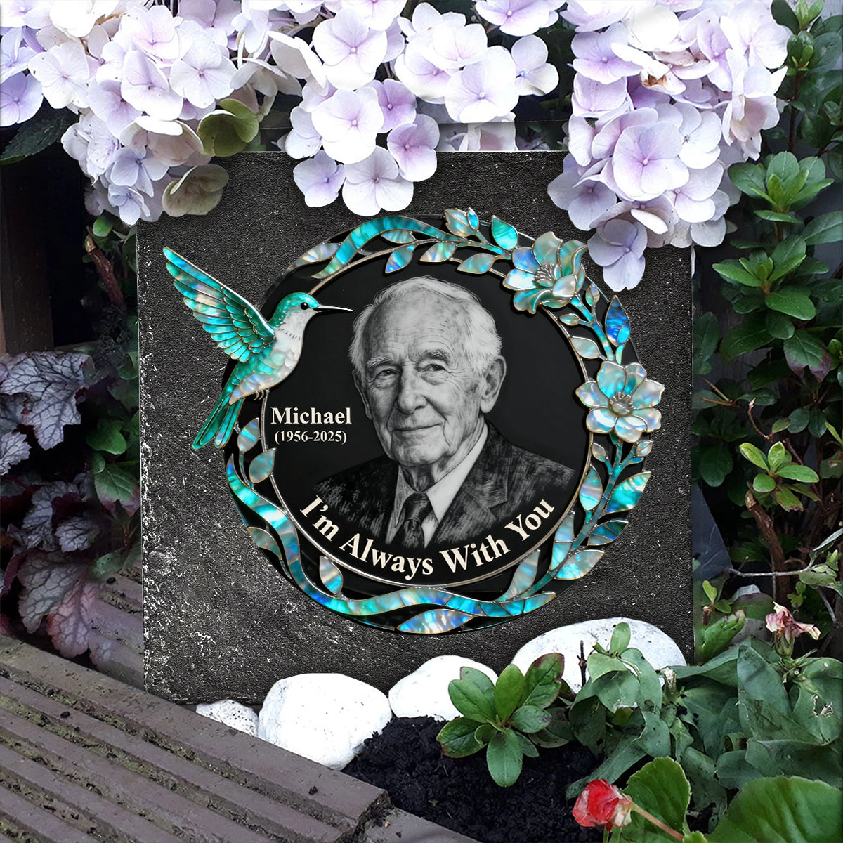 I'm Always With You - Personalized Memorial Square Shaped Stone