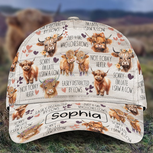 Just A Girl Who Loves Highland Cows - Personalized Highland Cow Classic Cap