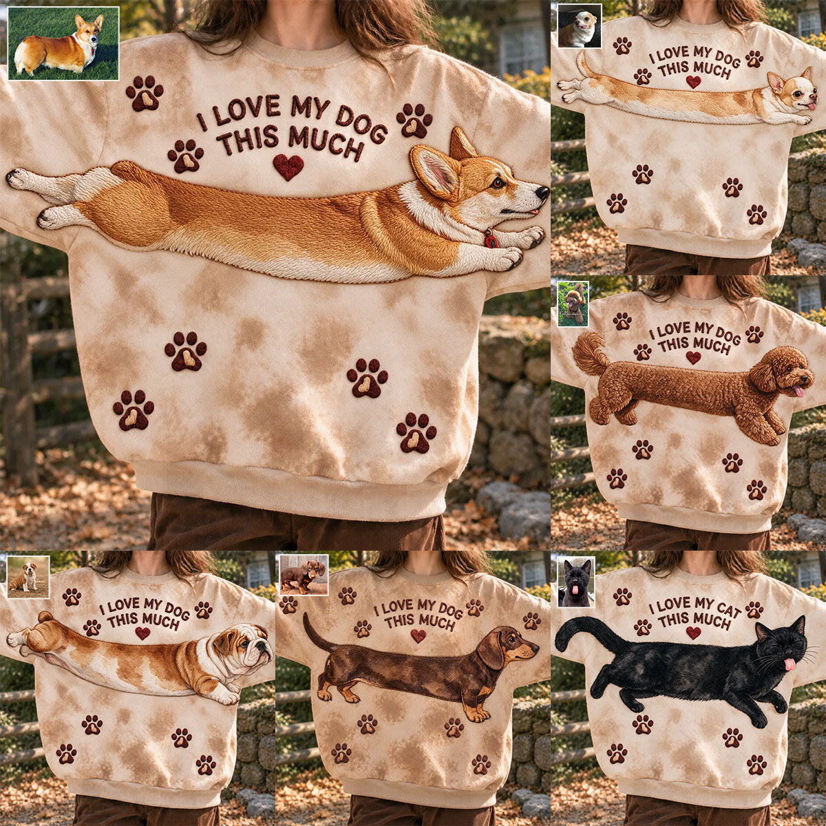 Geschenk für Tierbesitzer - Personalisierter Hund Ugly Sweater
