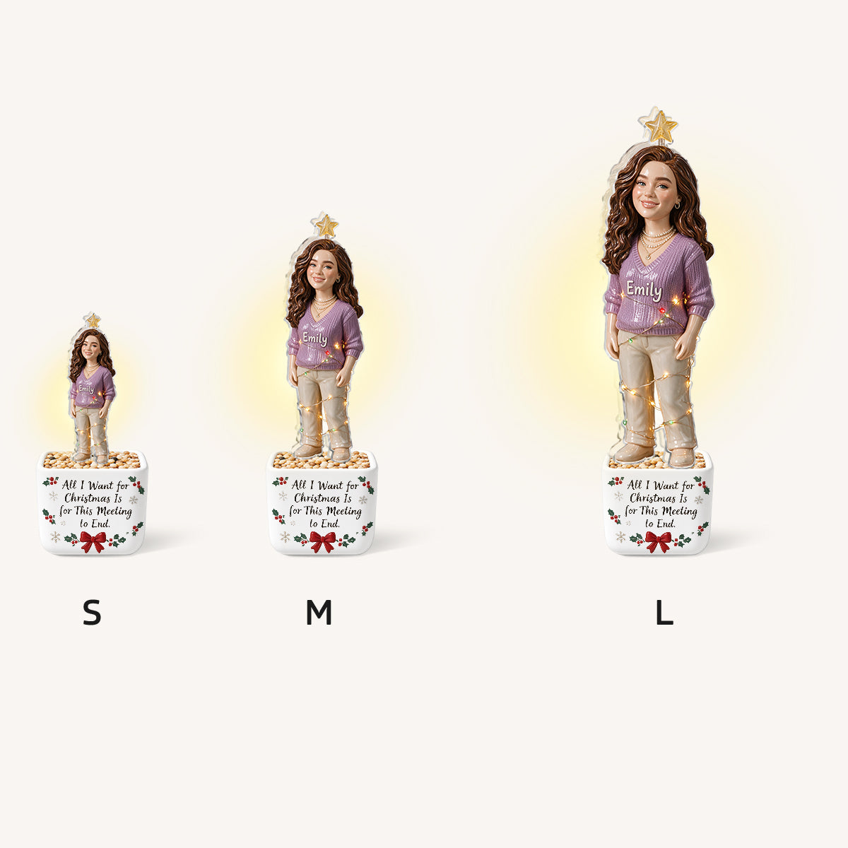 Christmas Gift - Personalized Colleague LED Light Ceramic Pot