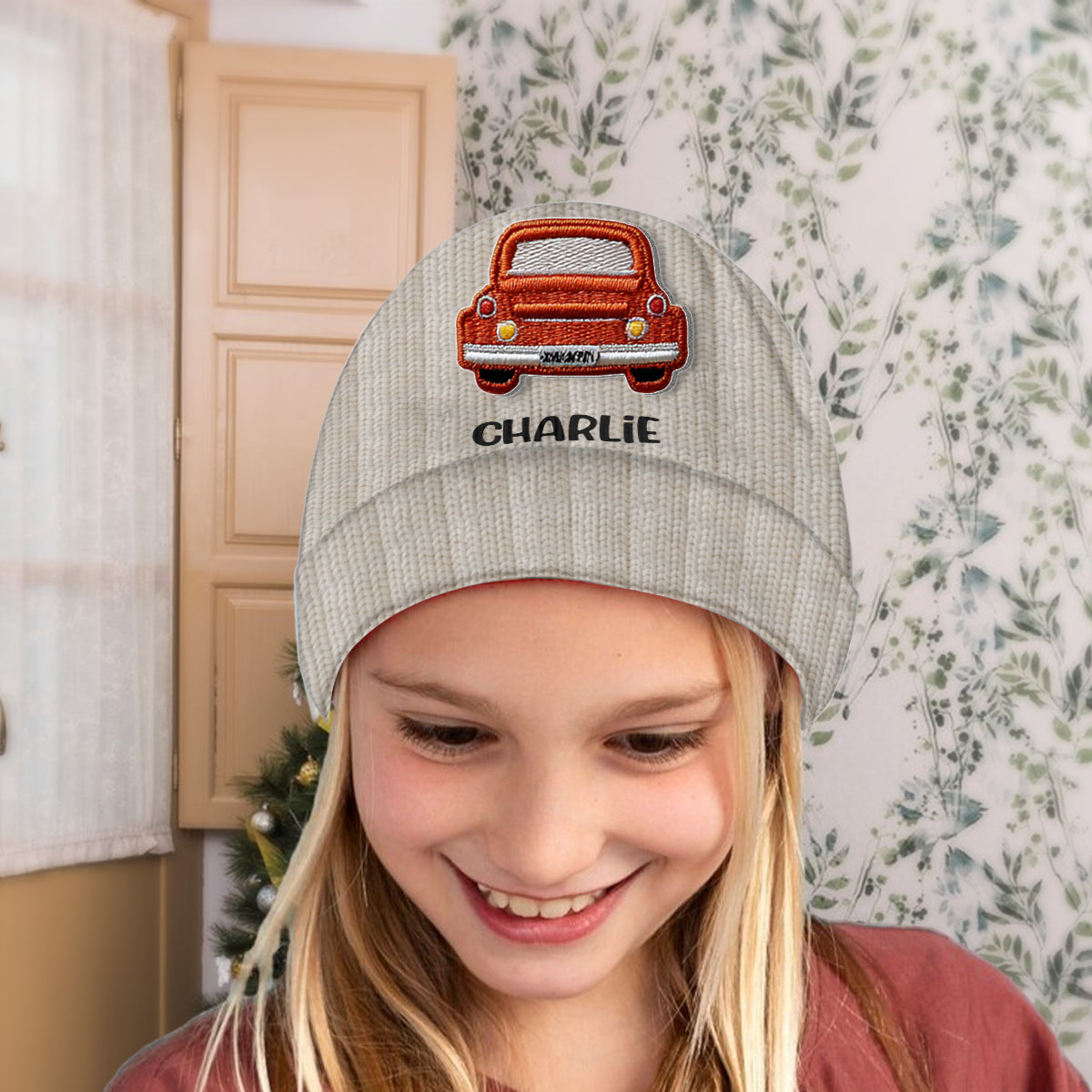 Love Cars - Personalized Kid Beanie Hat With Patches