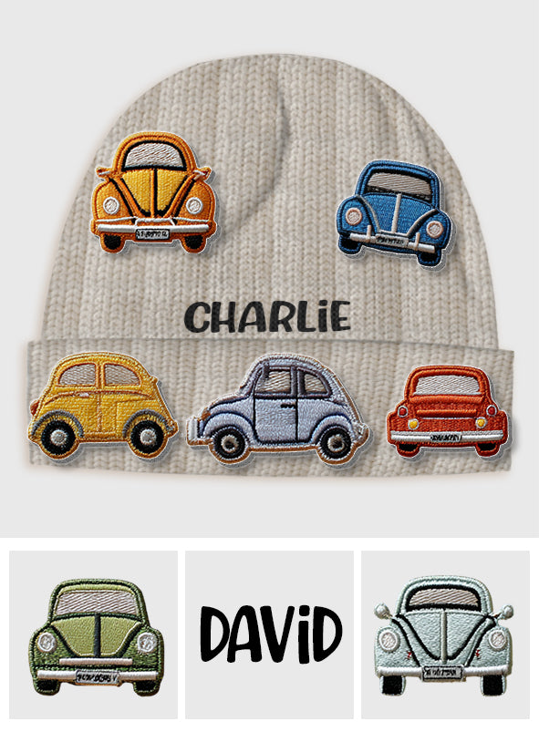 Love Cars - Personalized Kid Beanie Hat With Patches