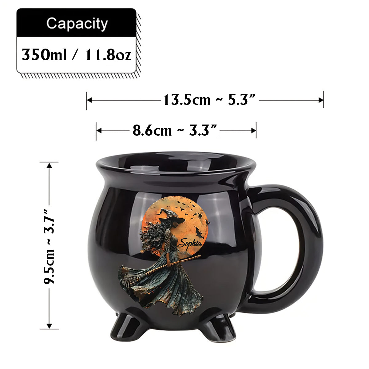 Mystische Hexe – Personalisierter Hexenkessel-Becher