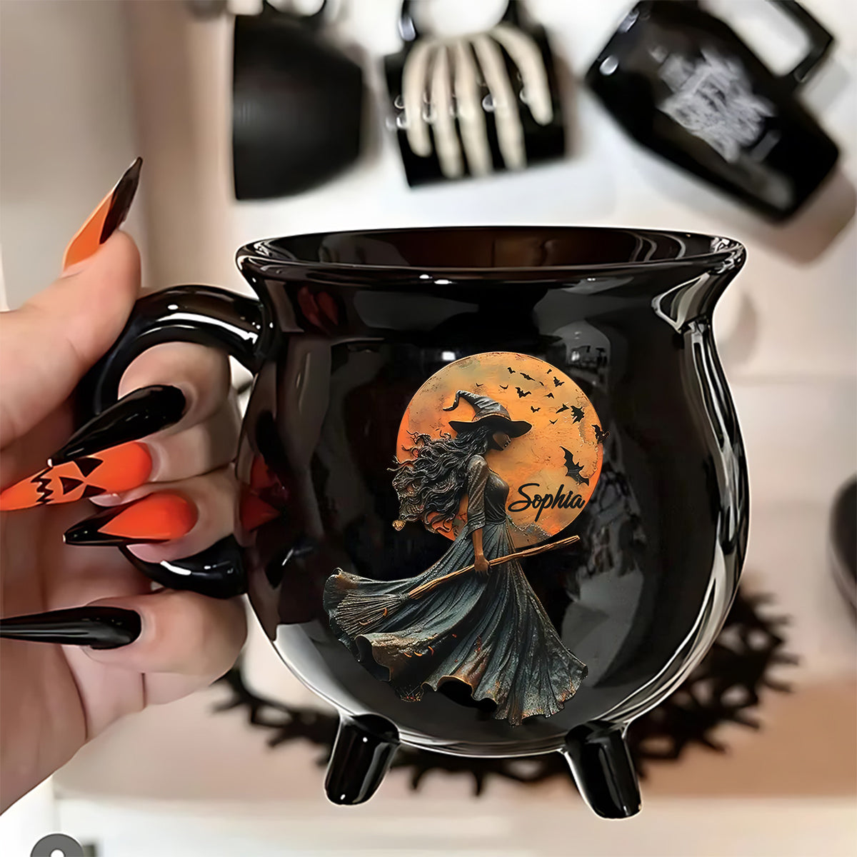Mystische Hexe – Personalisierter Hexenkessel-Becher