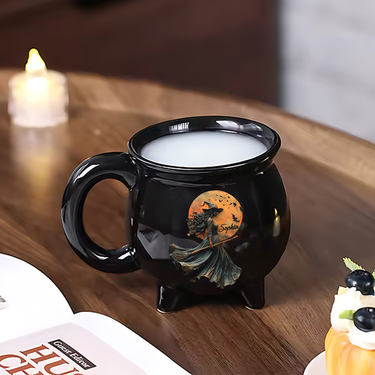 Mystische Hexe – Personalisierter Hexenkessel-Becher
