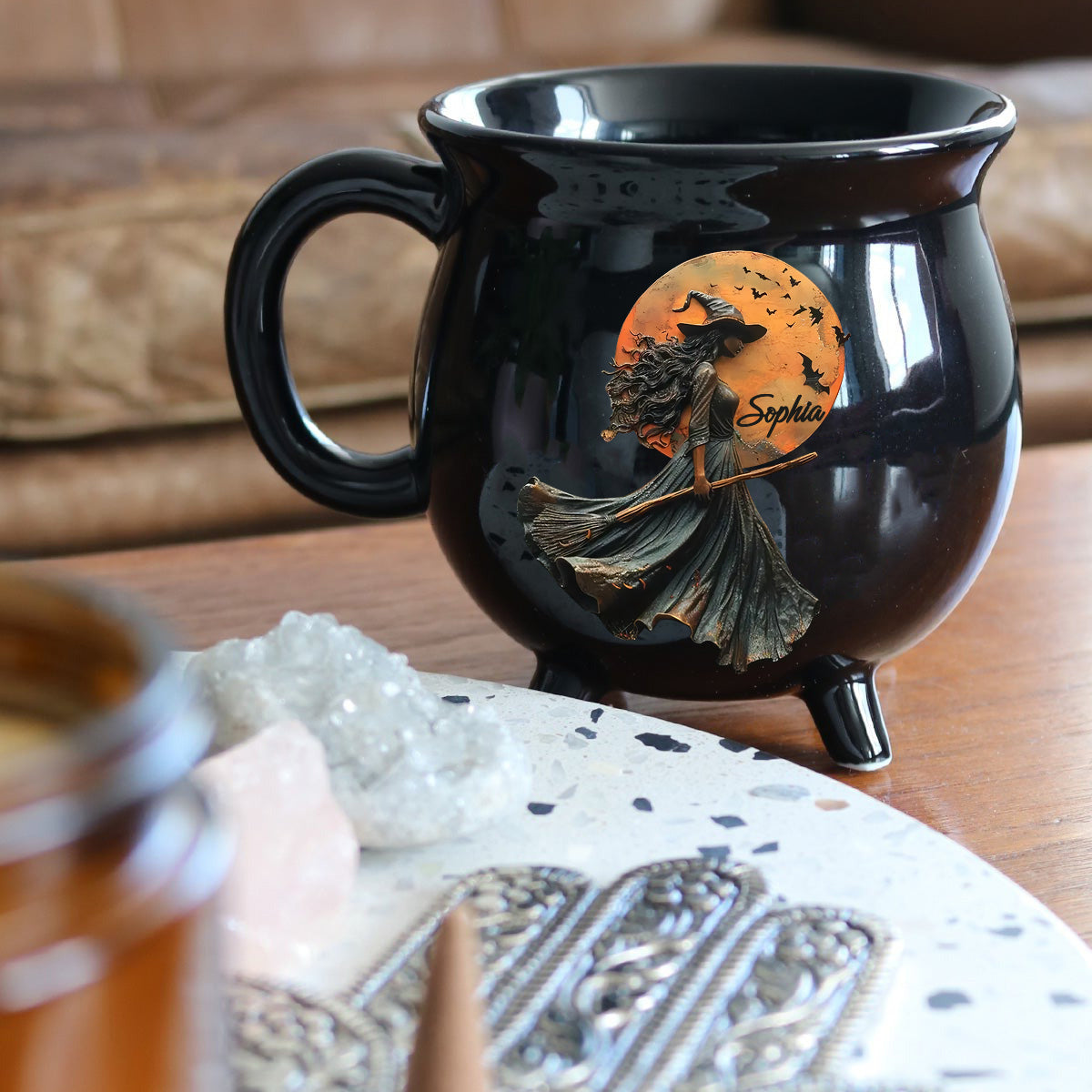 Mystische Hexe – Personalisierter Hexenkessel-Becher