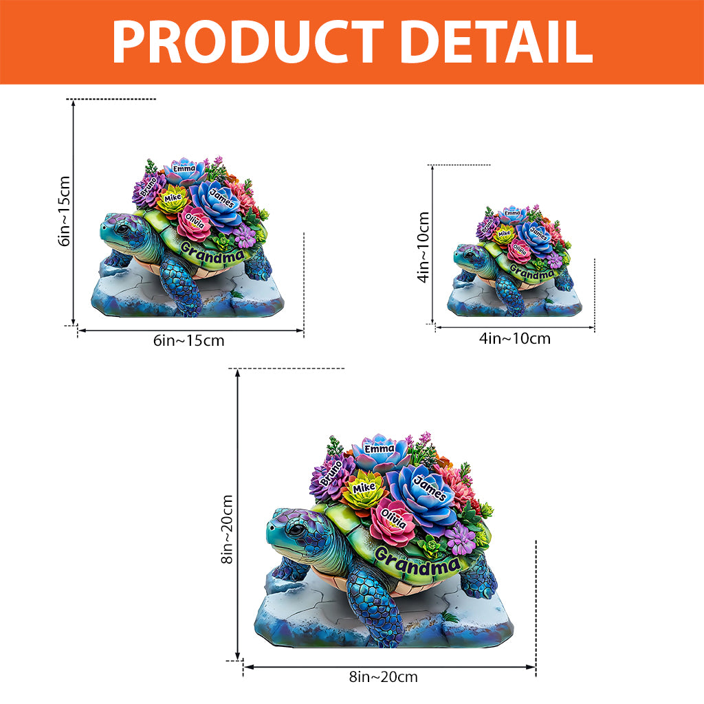 Oma Schildkröte – Personalisierte, individuell geformte Acrylplakette für Oma