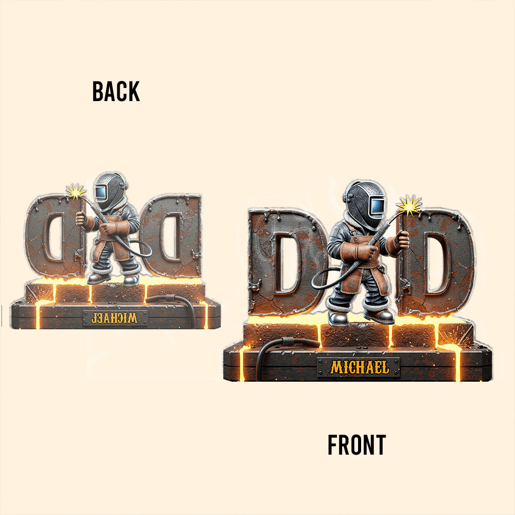 Geschenk für Schweißer, Papa, Opa – Personalisierte Acrylplakette in Schweißerform