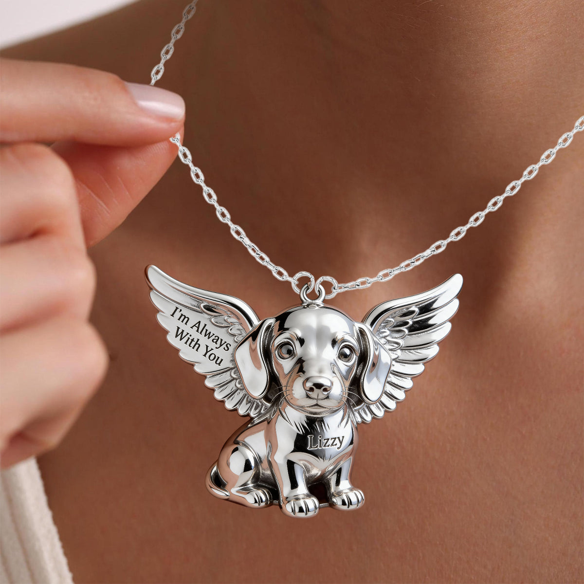 Love My Dog - Personalized Dog Shaped Acrylic Pendant Necklace