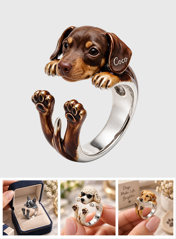 Kleine Pfoten, Endlose Liebe - Personalisierbarer Verstellbarer Ring