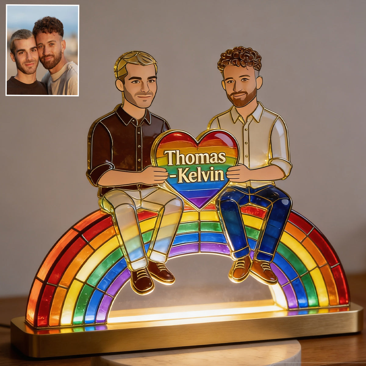 Liebe ist Liebe - Personalisierte LGBT Unterstützung Acryl LED Nachtlicht