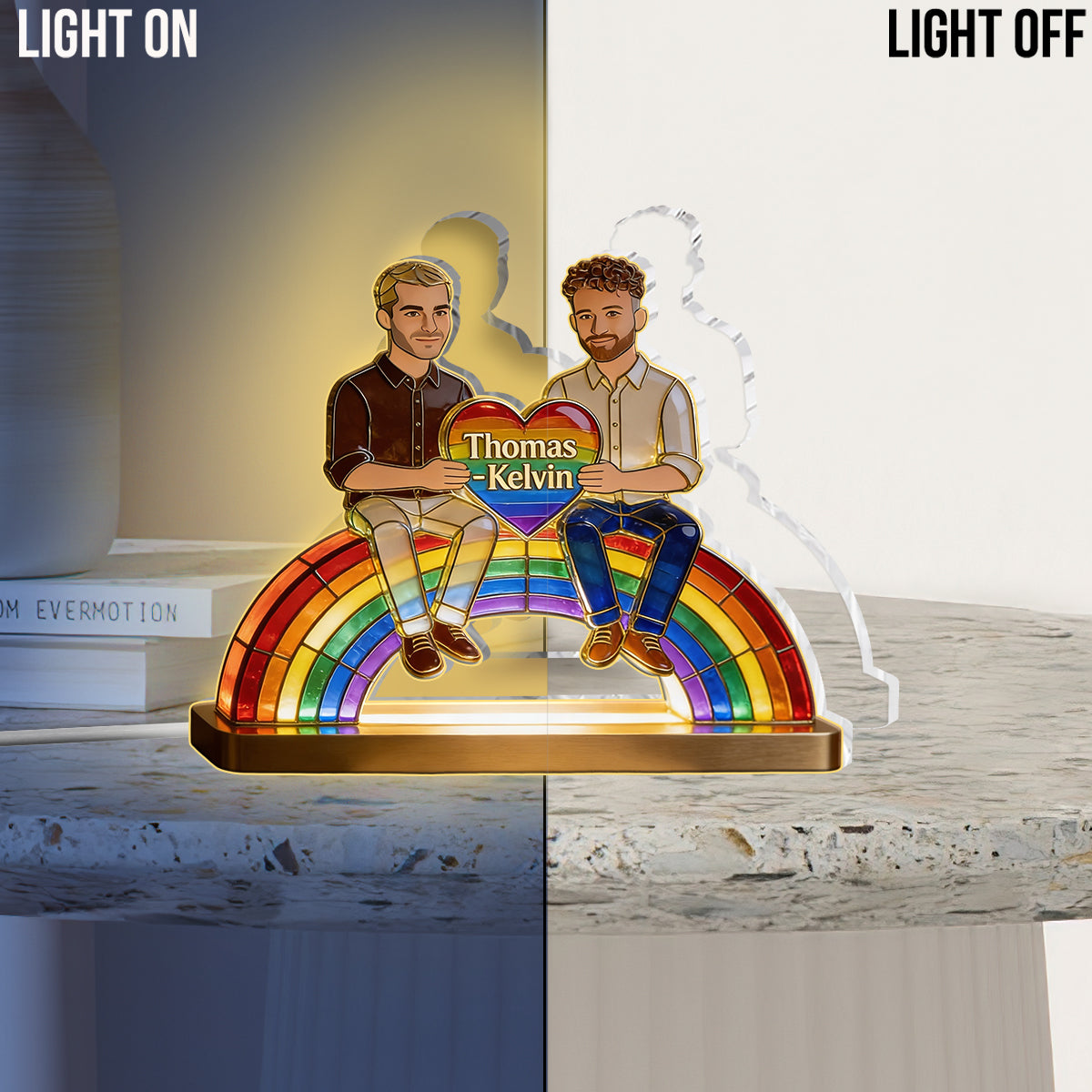 Liebe ist Liebe - Personalisierte LGBT Unterstützung Acryl LED Nachtlicht