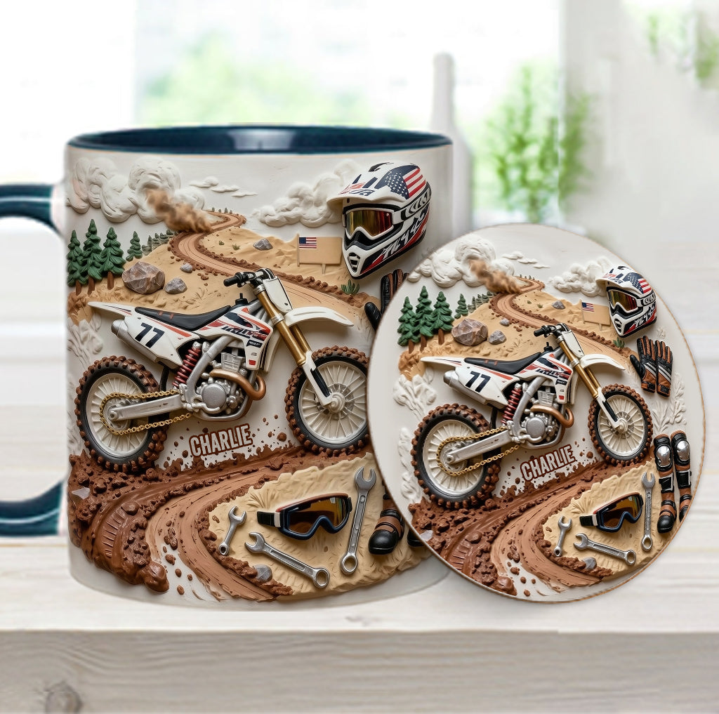 Cooles Dirtbike, Motocross – Personalisierter Dirtbike-Becher & Untersetzer