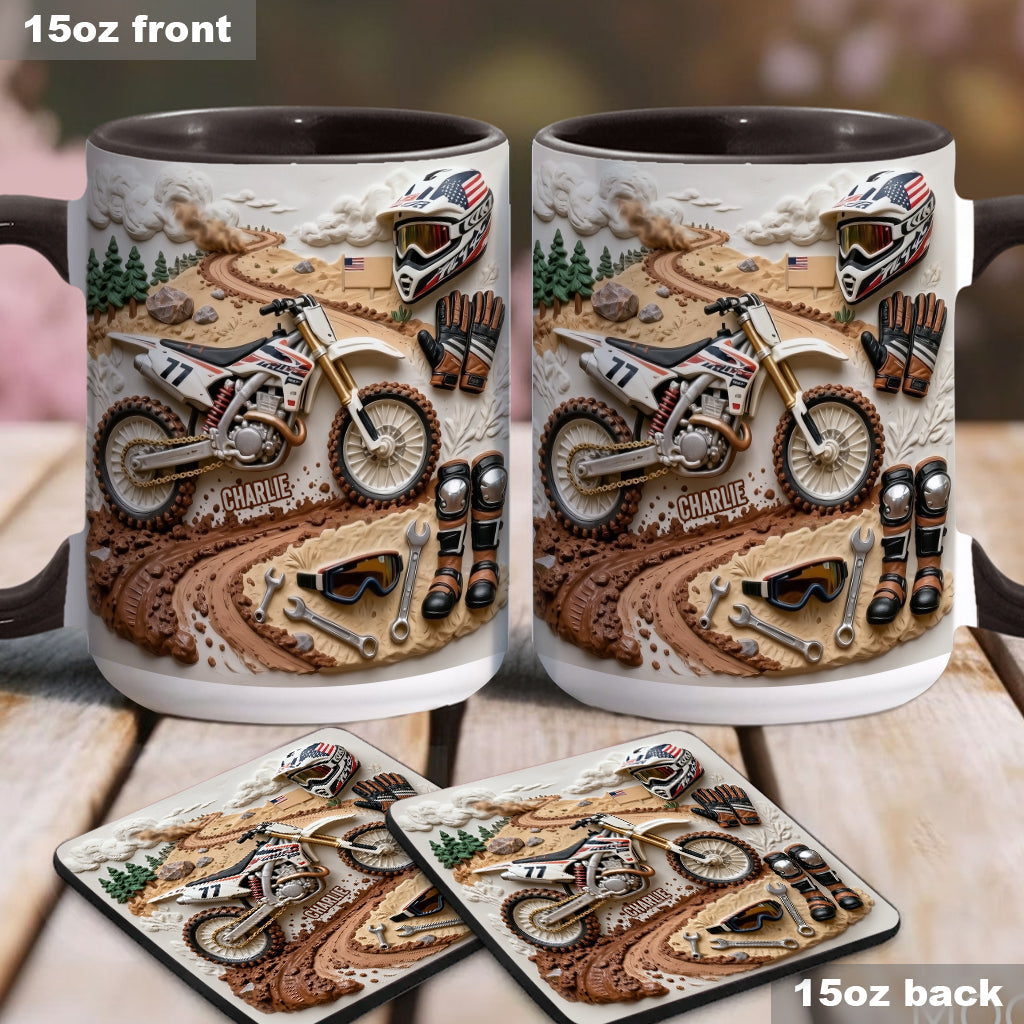 Cooles Dirtbike, Motocross – Personalisierter Dirtbike-Becher & Untersetzer