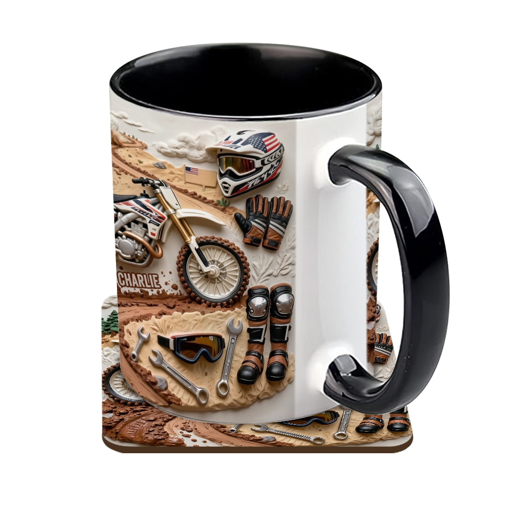 Cooles Dirtbike, Motocross – Personalisierter Dirtbike-Becher & Untersetzer