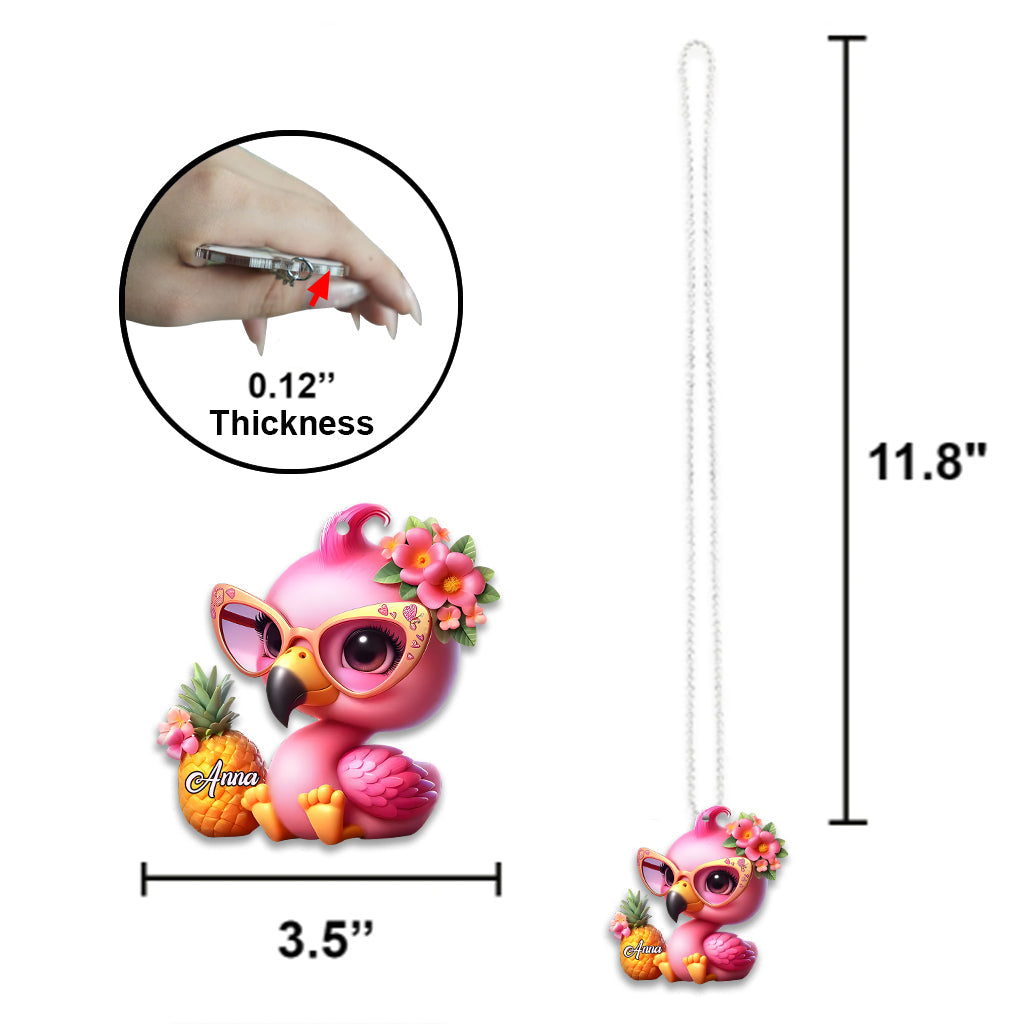 Flamingos lieben – Personalisierter Flamingo-Autoanhänger